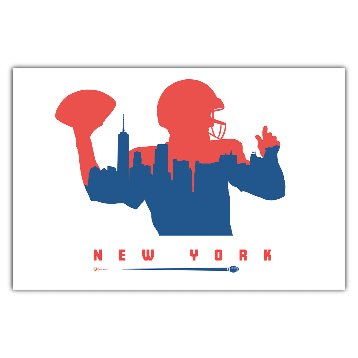 New York Football Quaterback Postcard