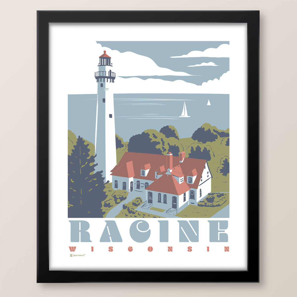 Racine Windpoint Lighthouse Print