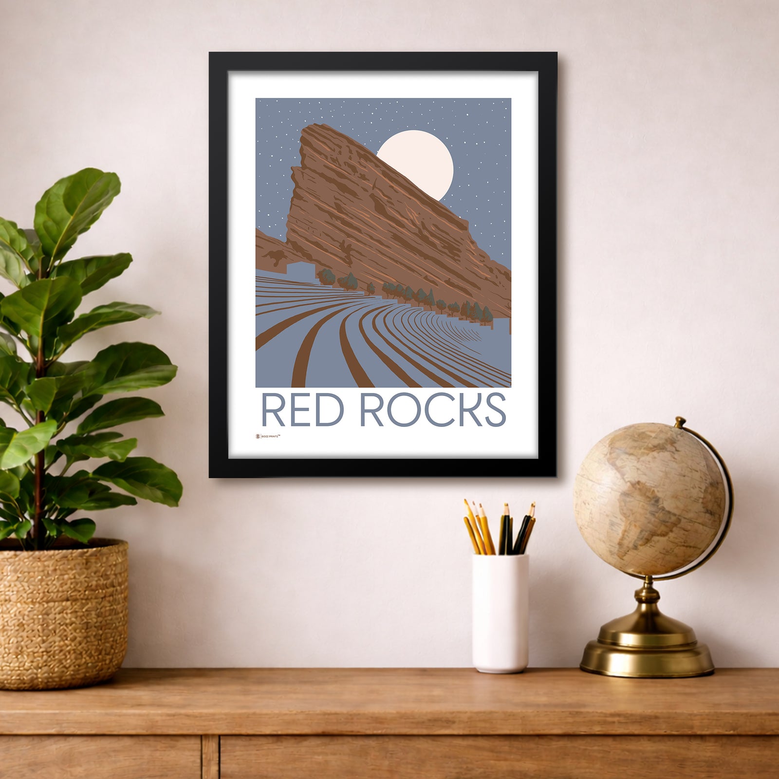 Red Rocks Amphitheater Night Print