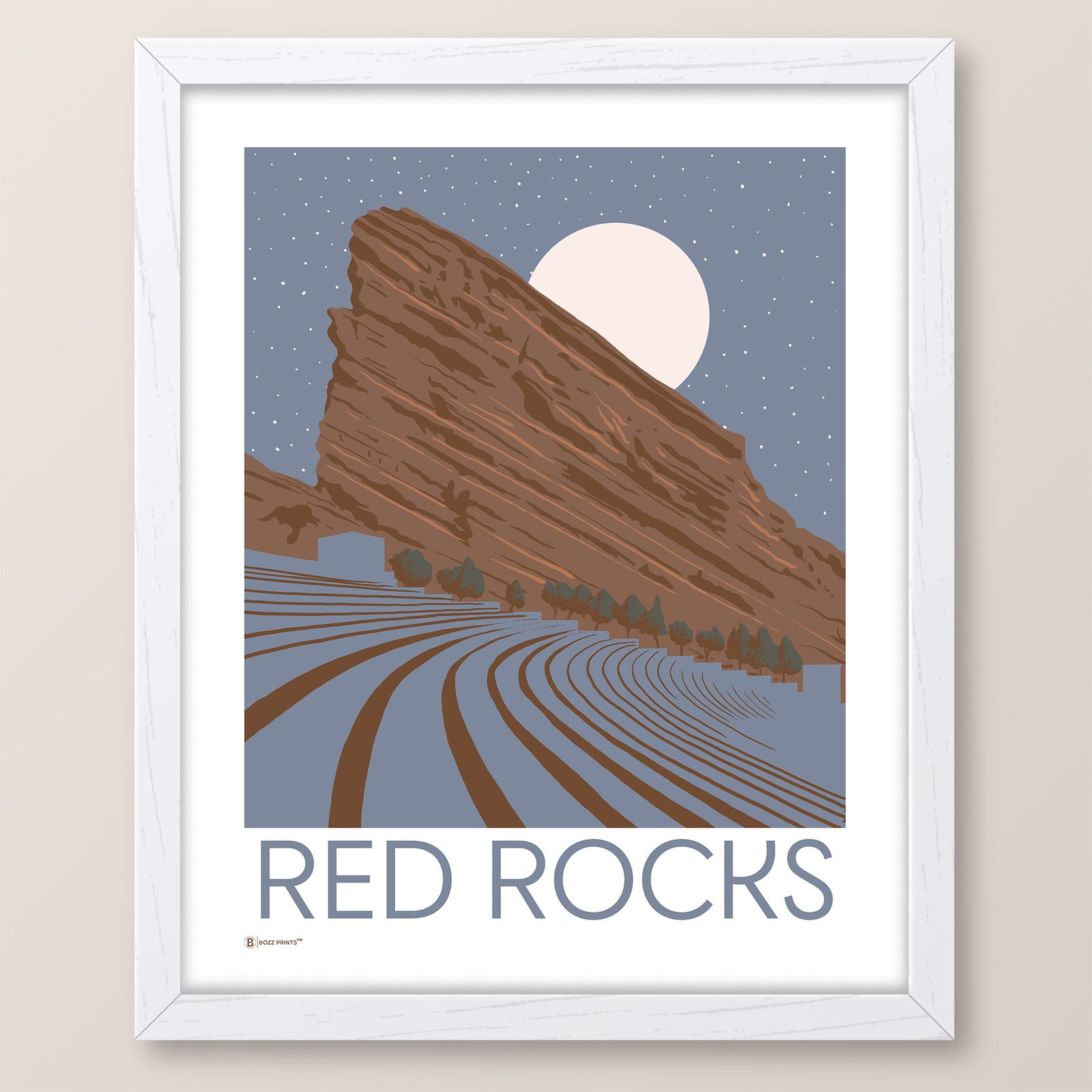 Red Rocks Amphitheater Night Print