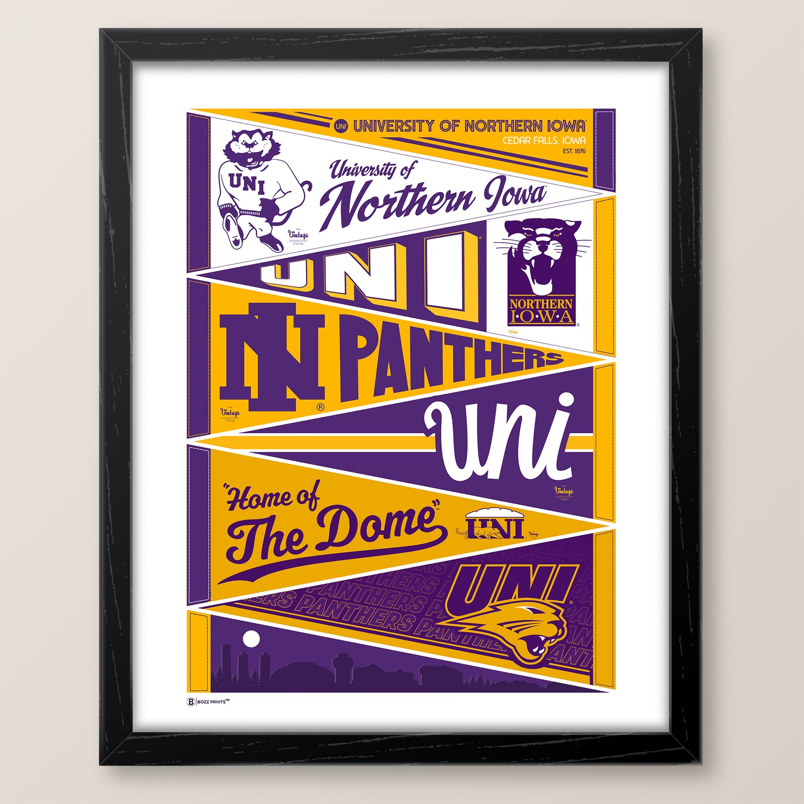 University of Northern Iowa Pennants Print