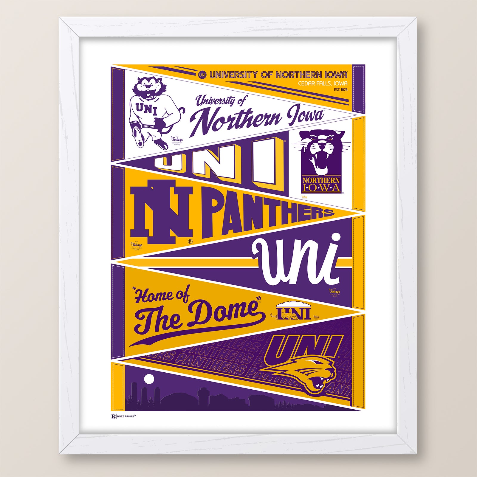 University of Northern Iowa Pennants Print