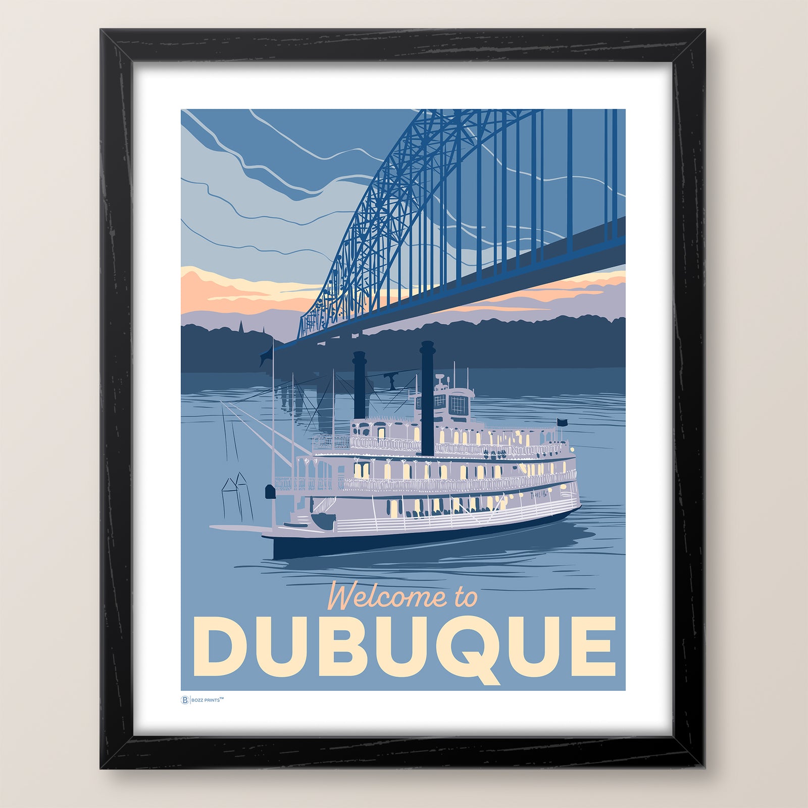 Welcome To Dubuque Riverboat Print