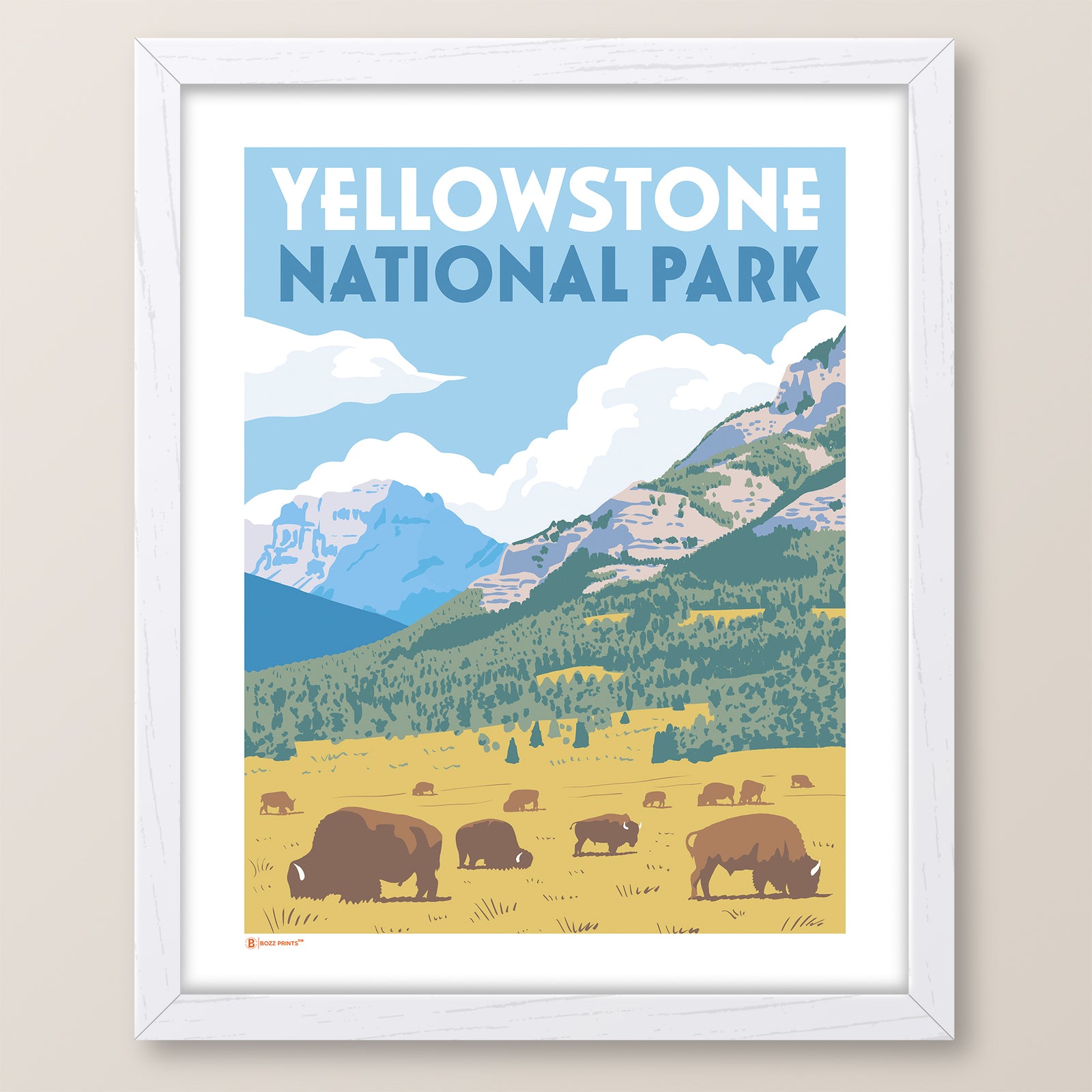 Yellowstone National Park Bison Valley Print