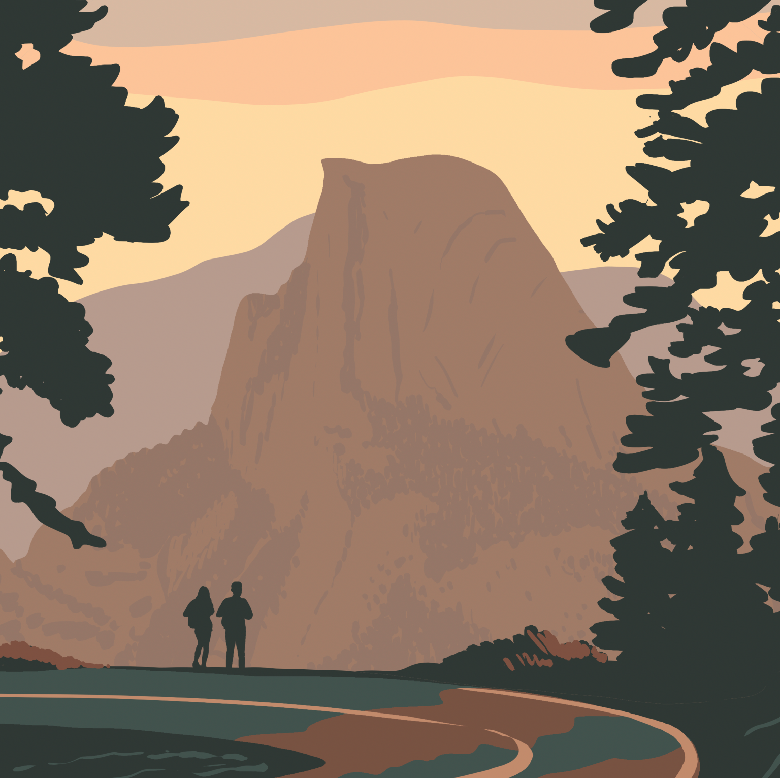 Yosemite National Park Road to Half Dome Print