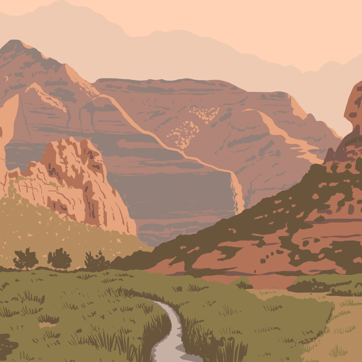 Zion National Park Beautiful Valley Print