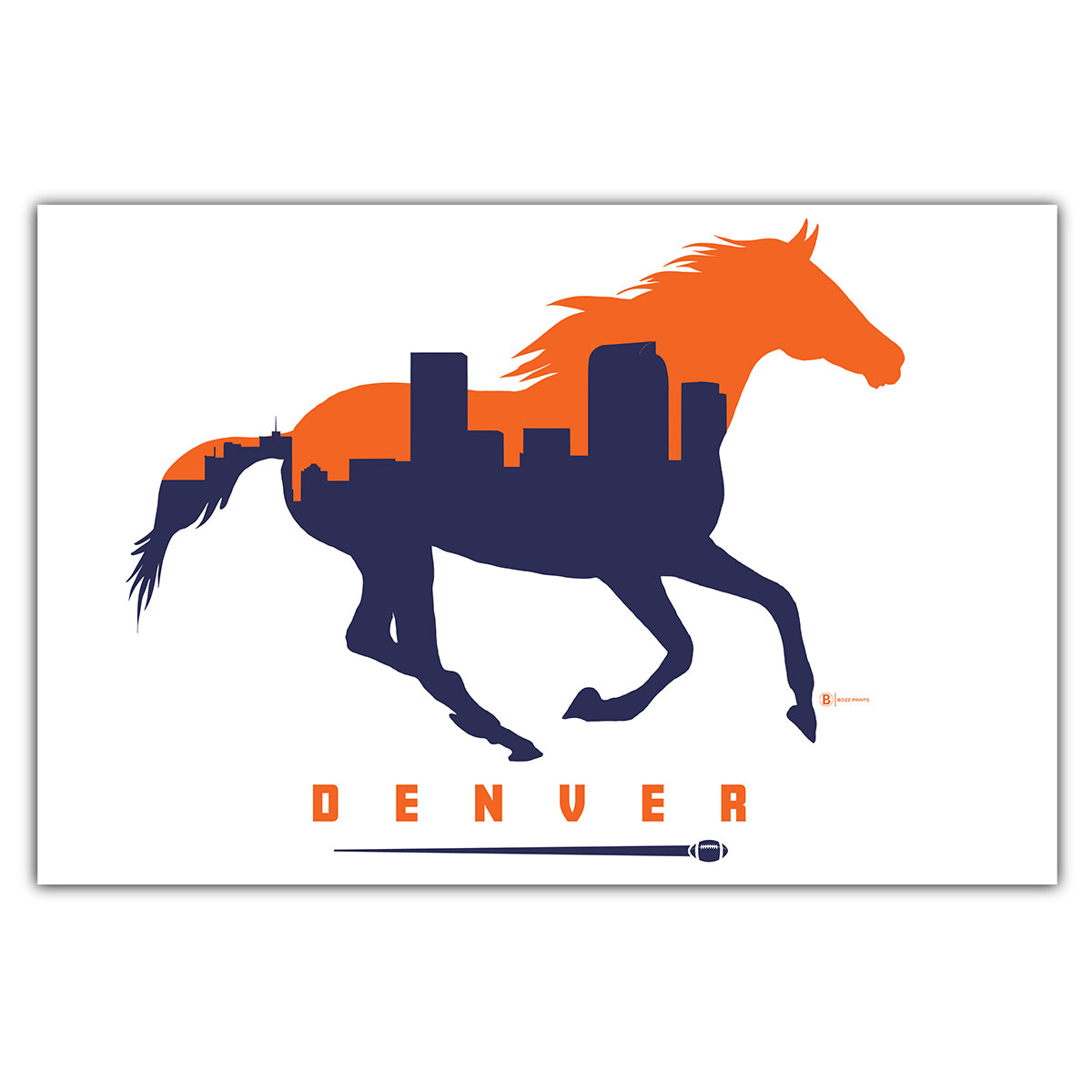 Denver Football Postcard - Bozz Prints