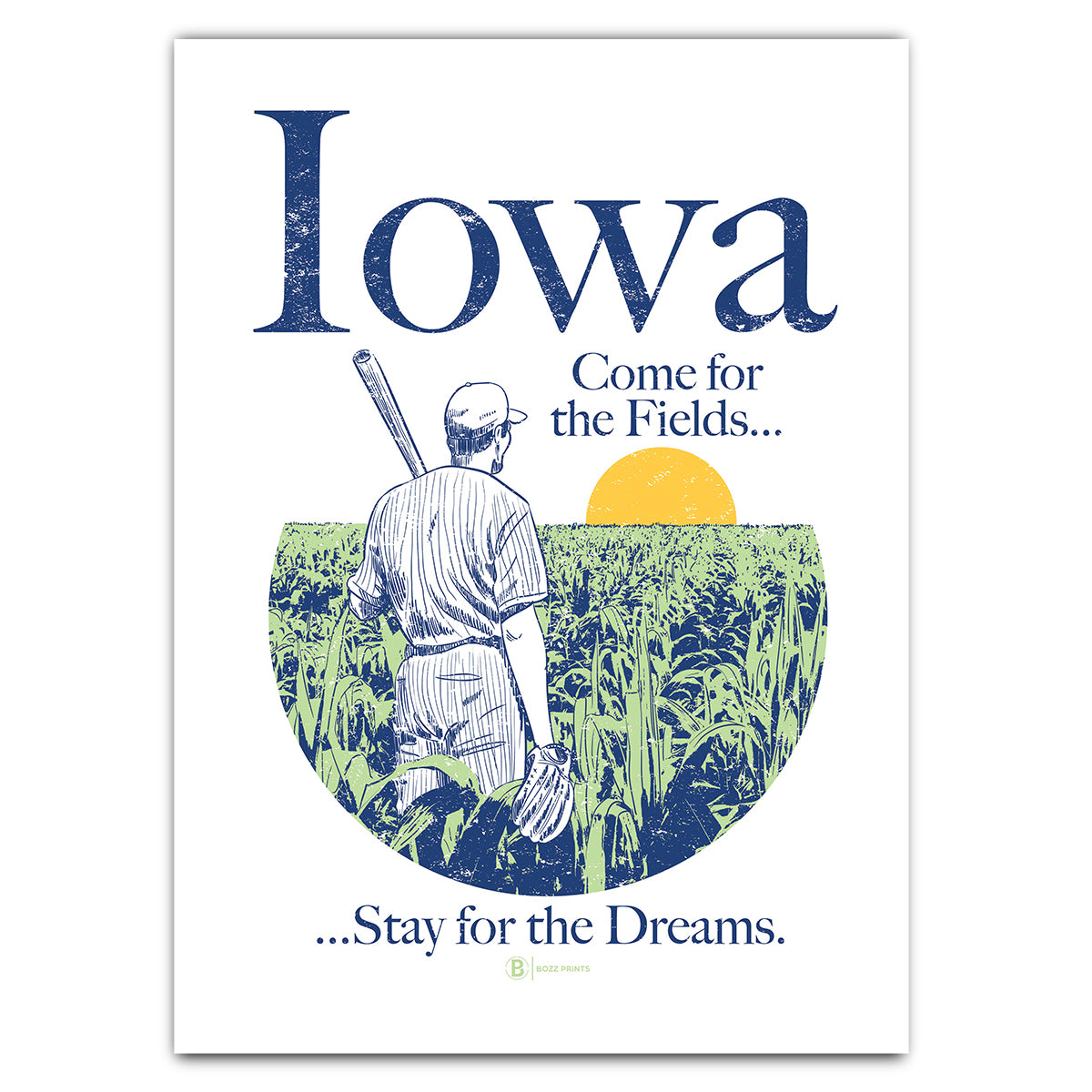 Iowa Come for the Fields Greeting Card - Bozz Prints