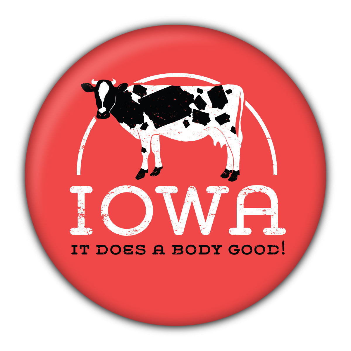 Iowa Does A Body Good Round Coaster - Bozz Prints