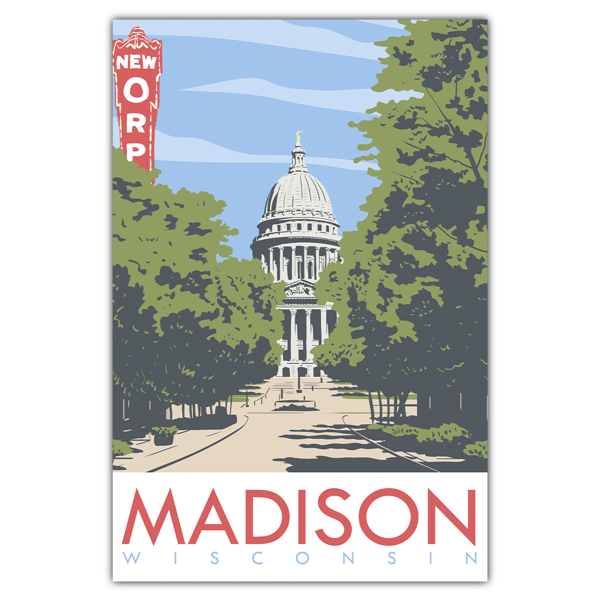 Madison Capitol State Street Postcard - Bozz Prints