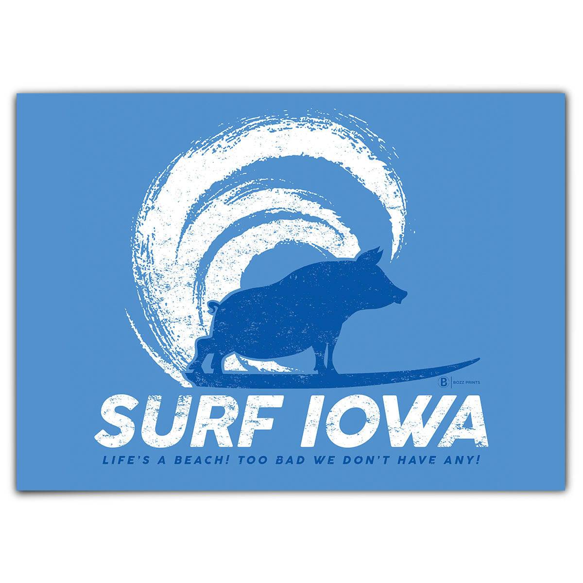 Surf Iowa Greeting Card - Bozz Prints
