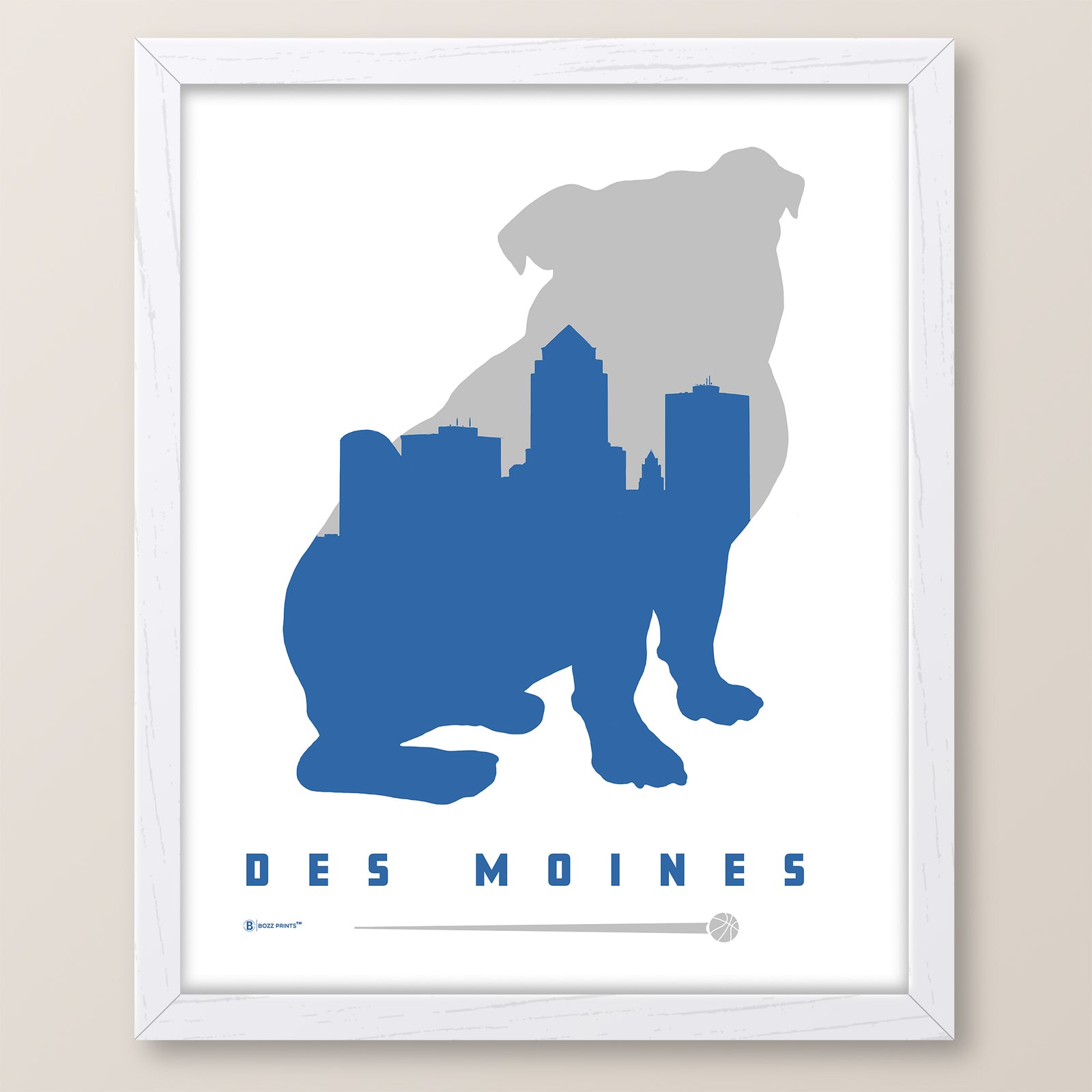 Des Moines Bulldog Skyline Print