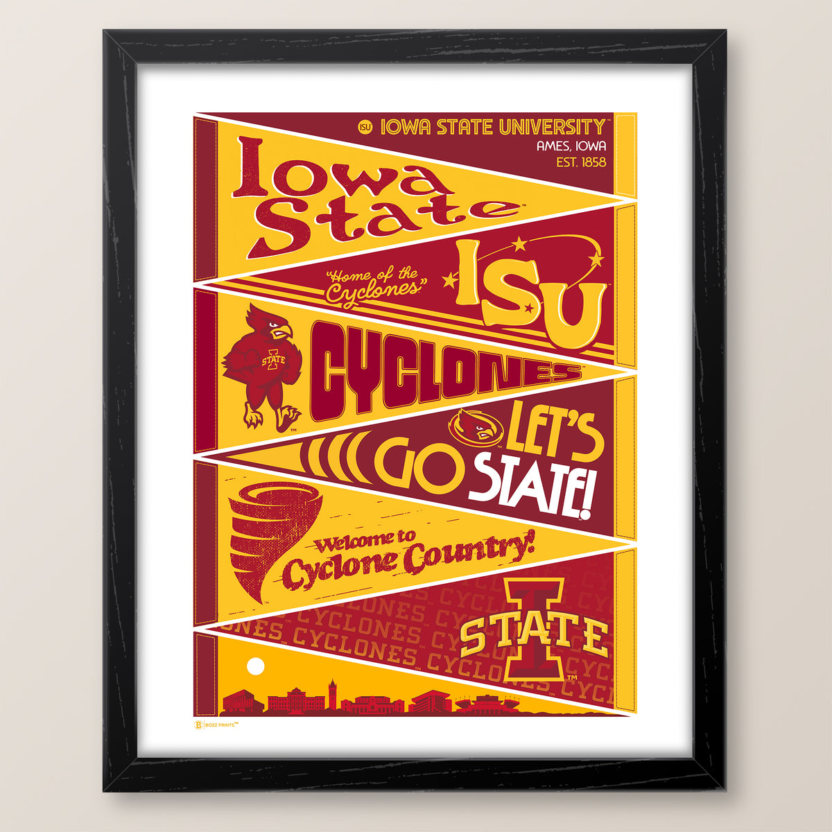 Iowa State University Pennants Print