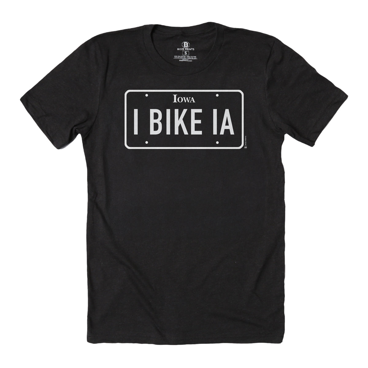 I Bike Iowa License Plate T-Shirt