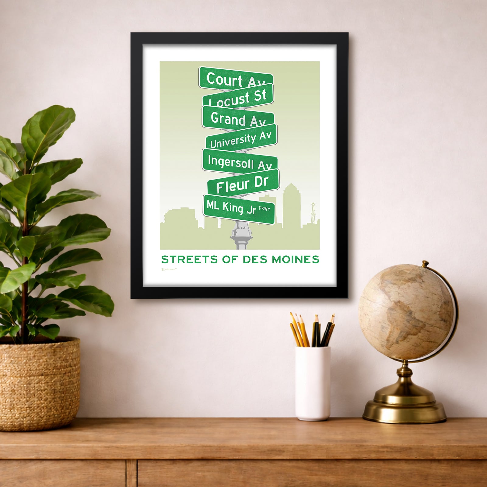 Streets of Des Moines Print