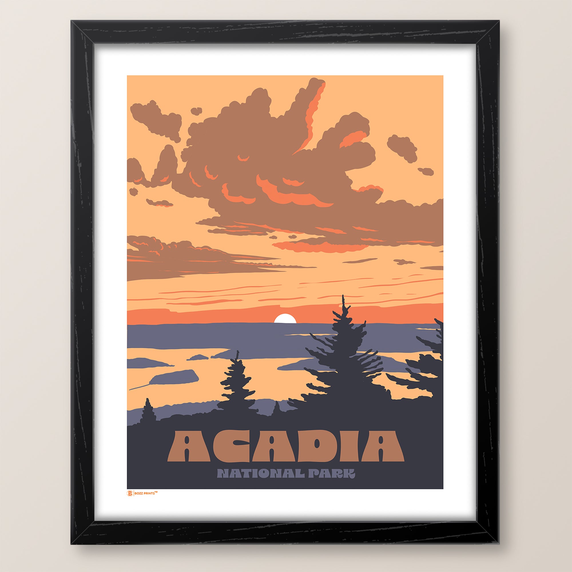 Acadia National Park Cadillac Mountain Sunrise Maine Art Print 