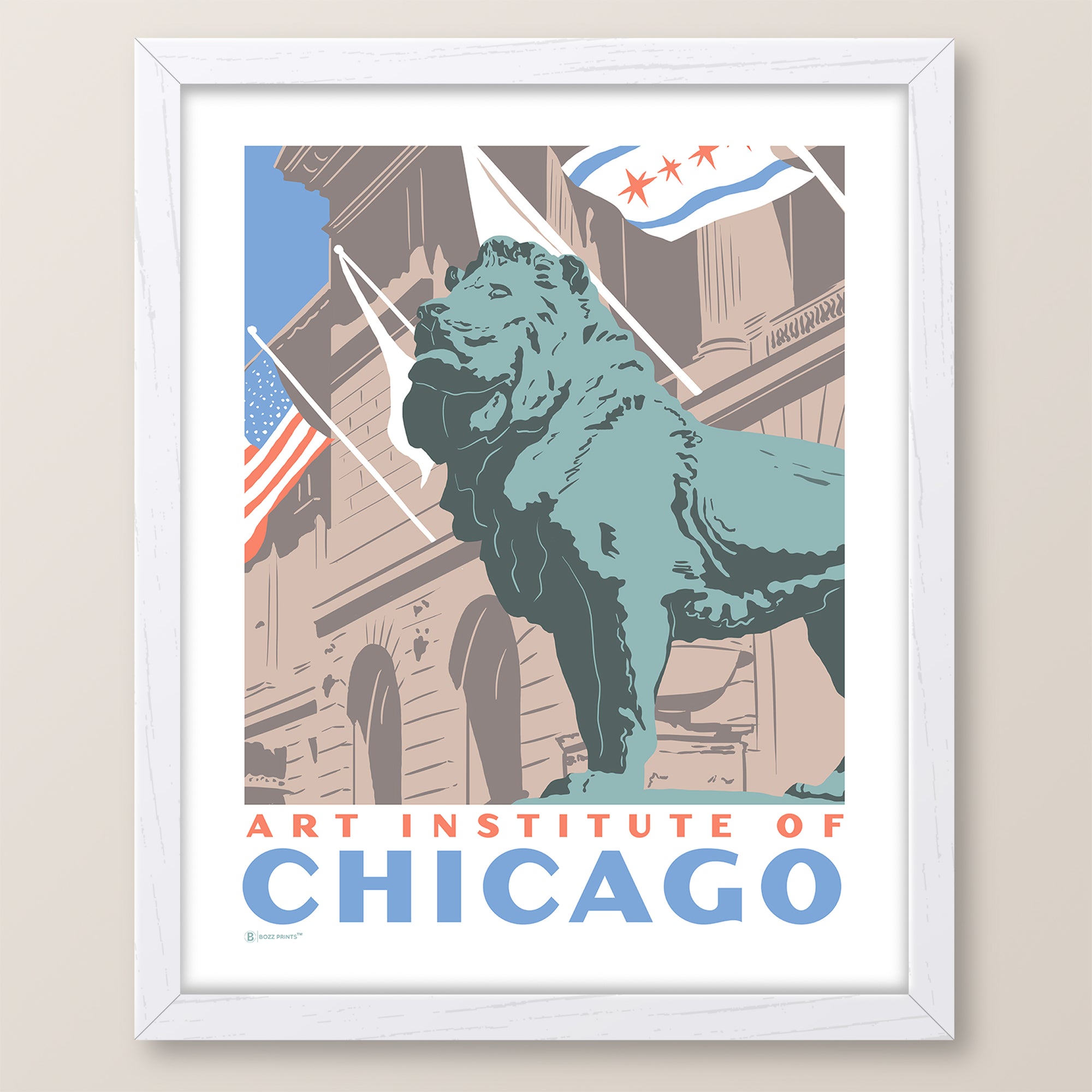 Art Institute of Chicago Lion Illinois Art Print - Bozz Prints