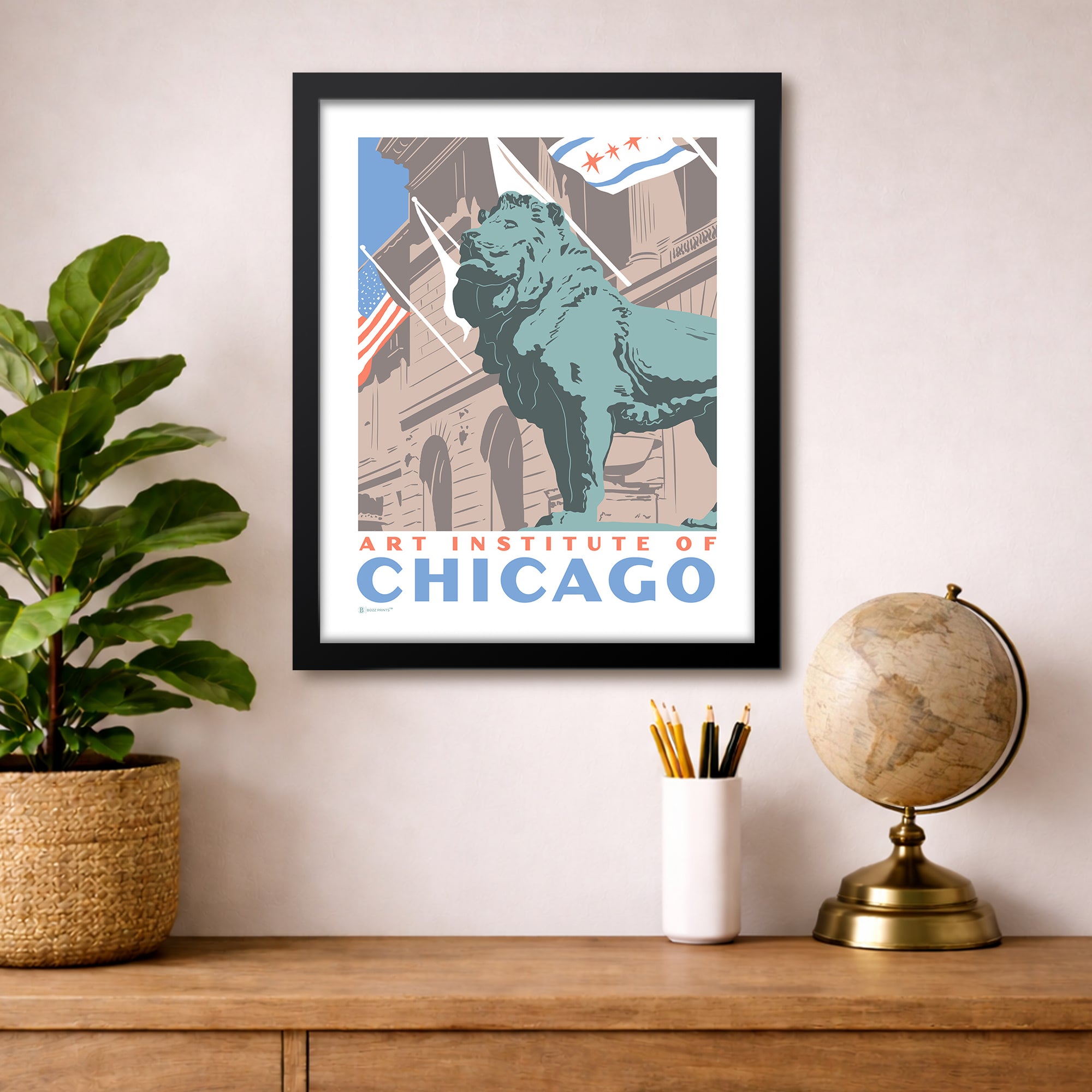 Art Institute of Chicago Lion Illinois Art Print - Bozz Prints