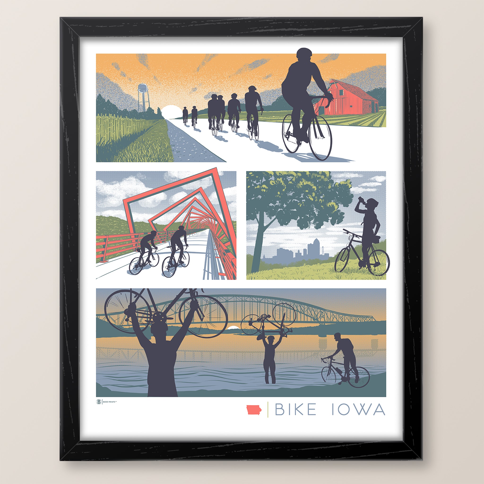 Bike Iowa Art Print - Bozz Prints