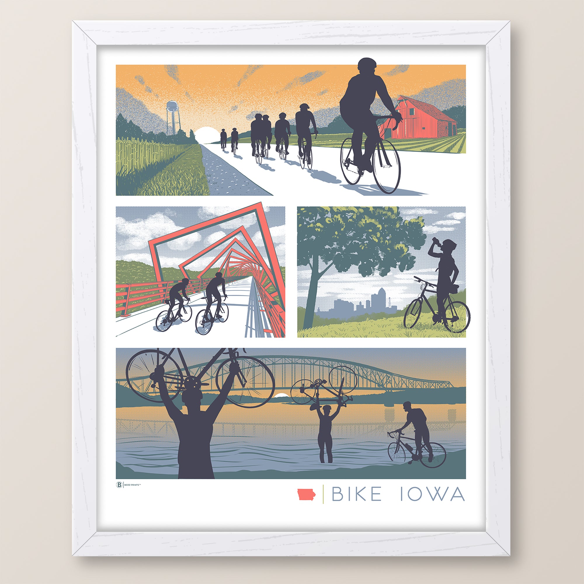 Bike Iowa Art Print - Bozz Prints