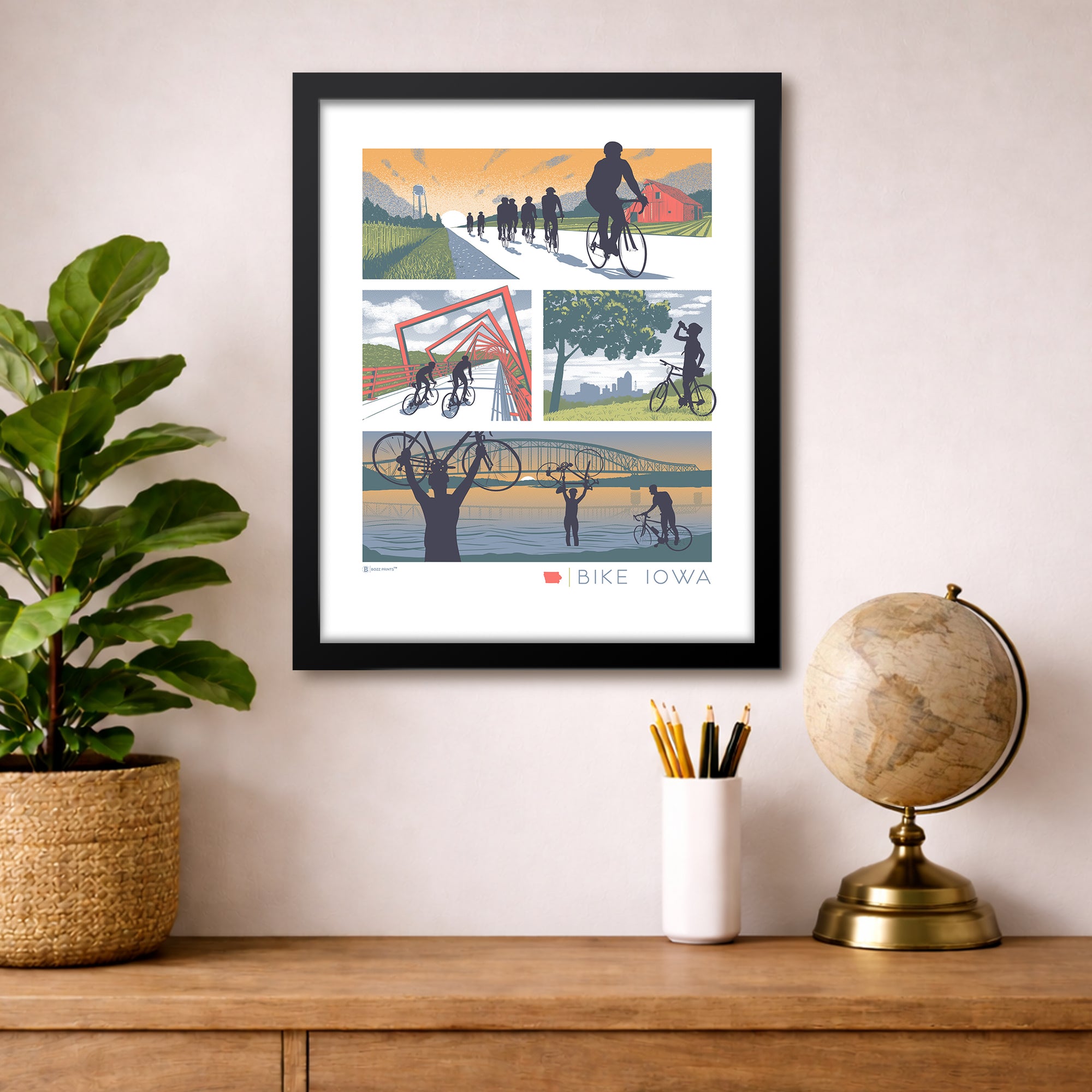 Bike Iowa Art Print - Bozz Prints