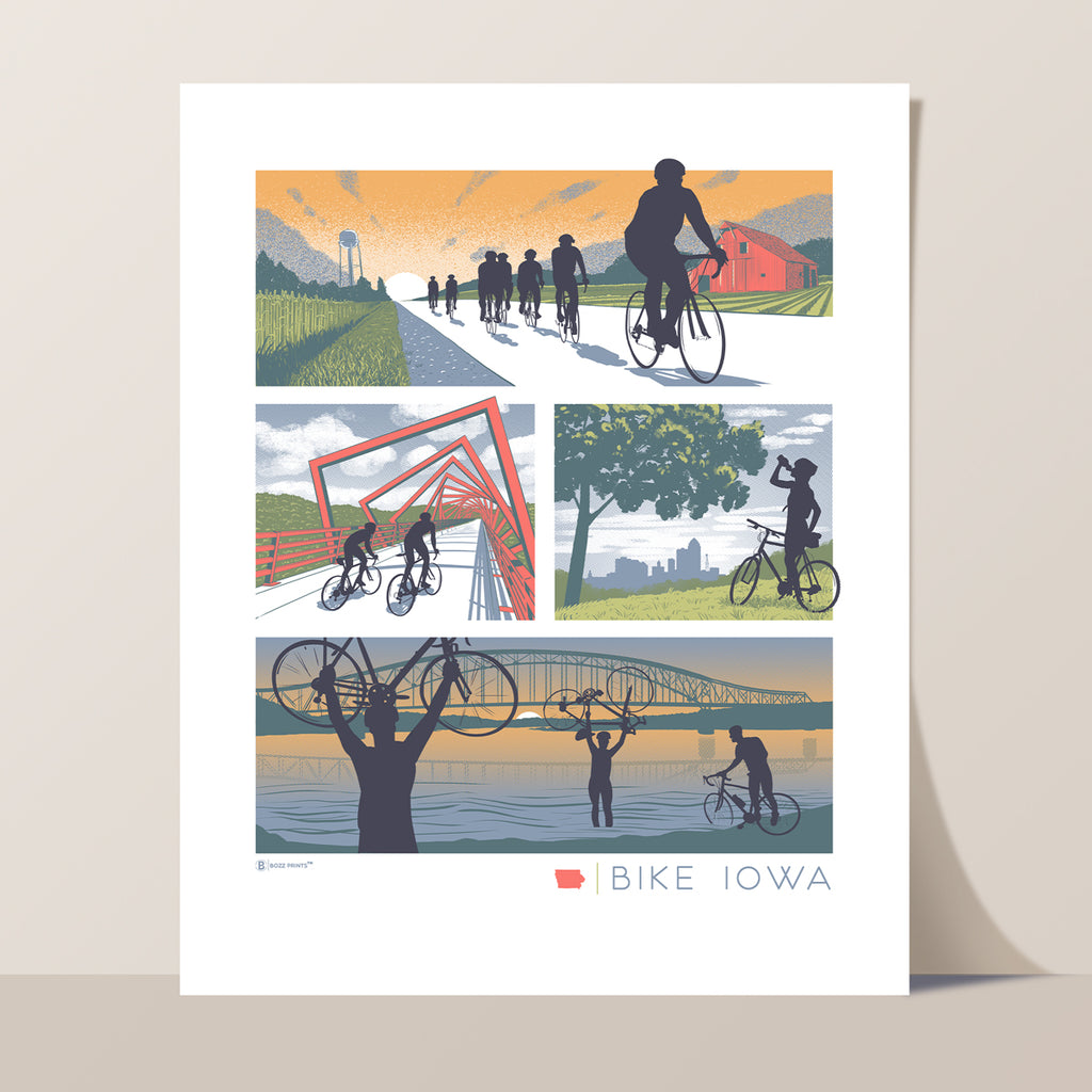 Bike Iowa Art Print - Bozz Prints