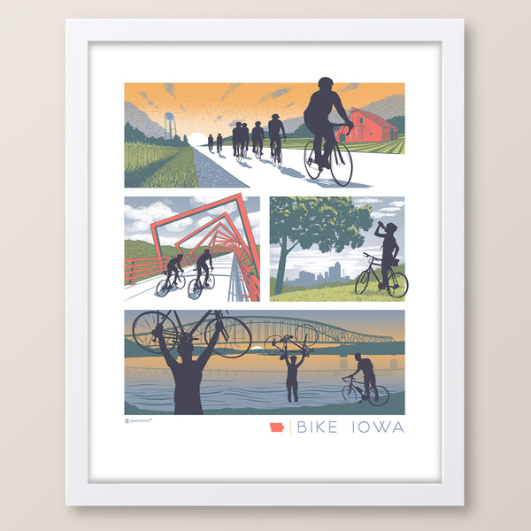 Bike Iowa Art Print - Bozz Prints