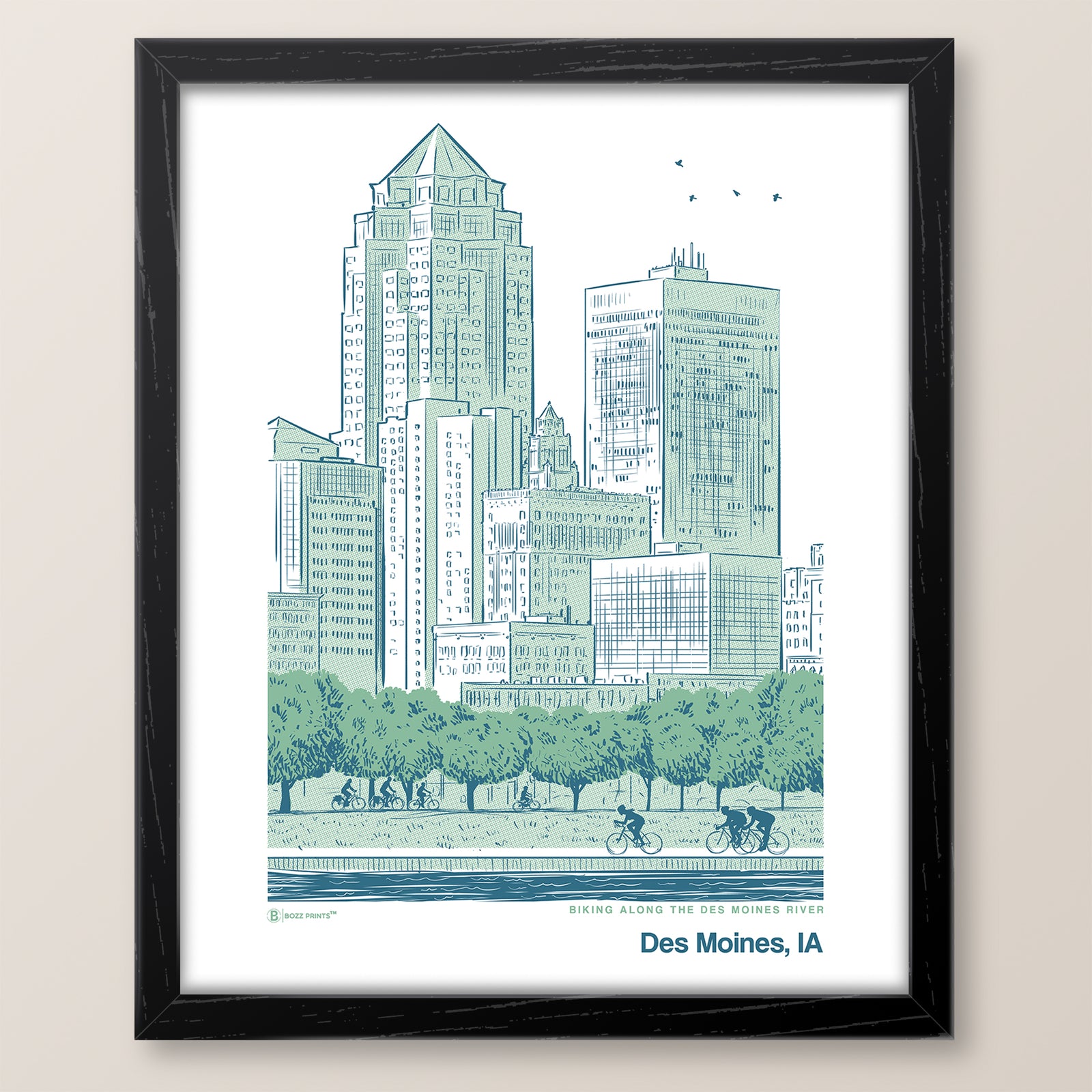 Biking Des Moines River Print