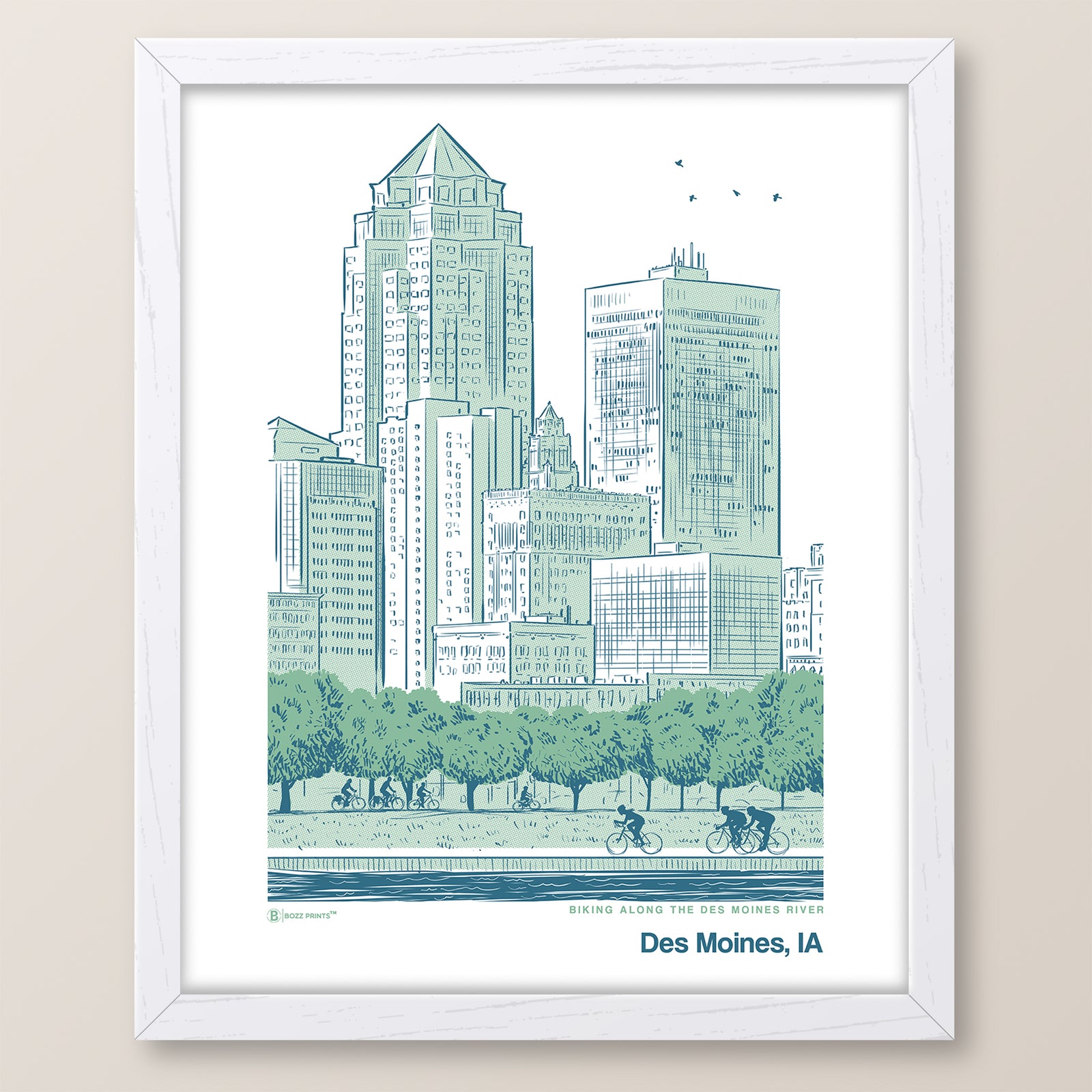 Biking Des Moines River Print