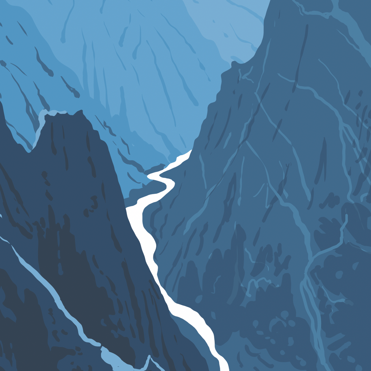 Black Canyon of The Gunnison National Park Painted Wall Print