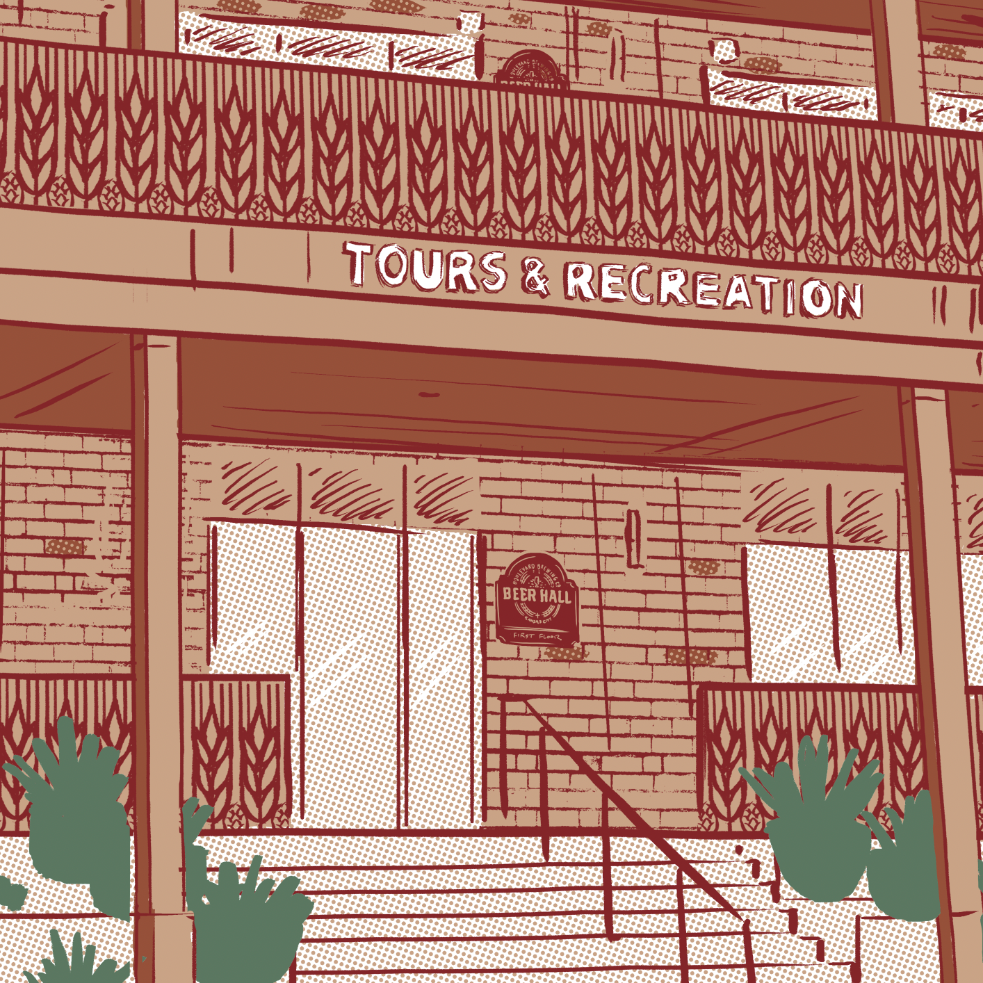 Boulevard Beer Hall Print