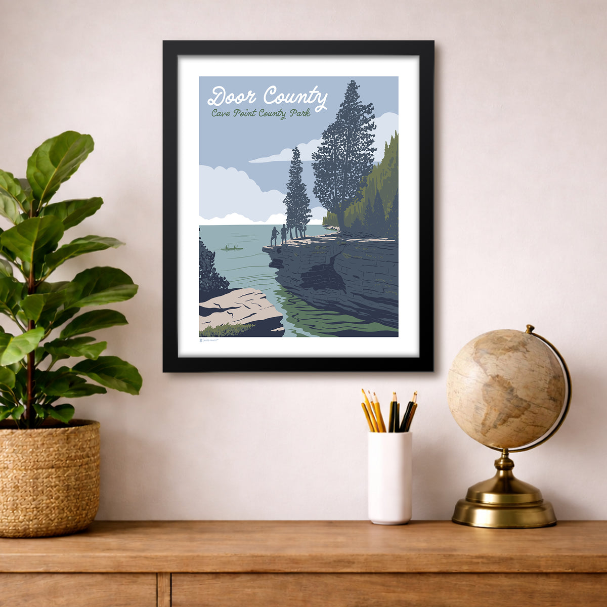 Door County Wisconsin Cave Point Print