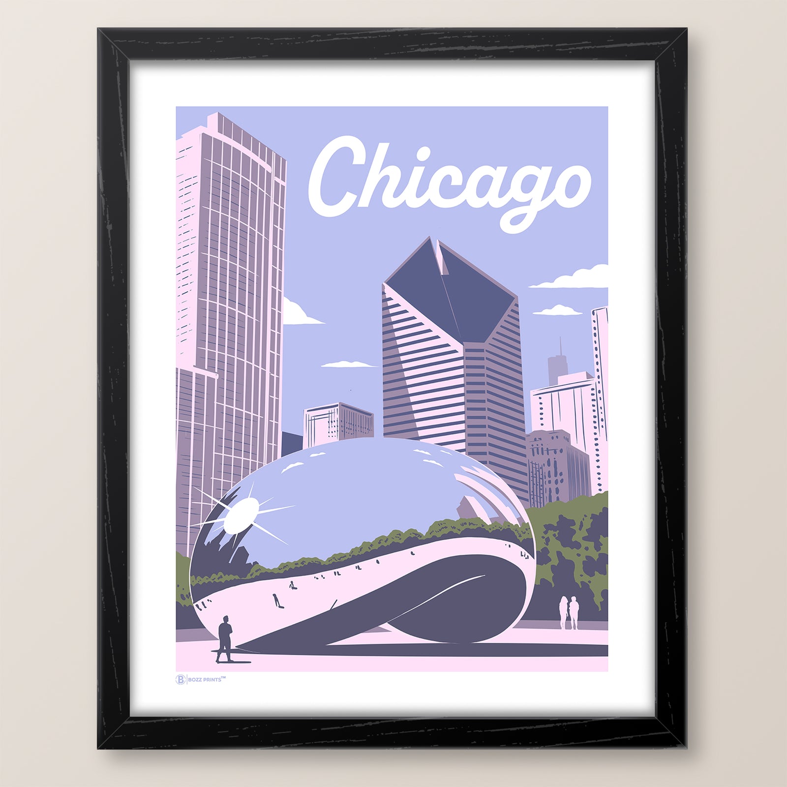 Chicago Cloud Gate Skyline Print