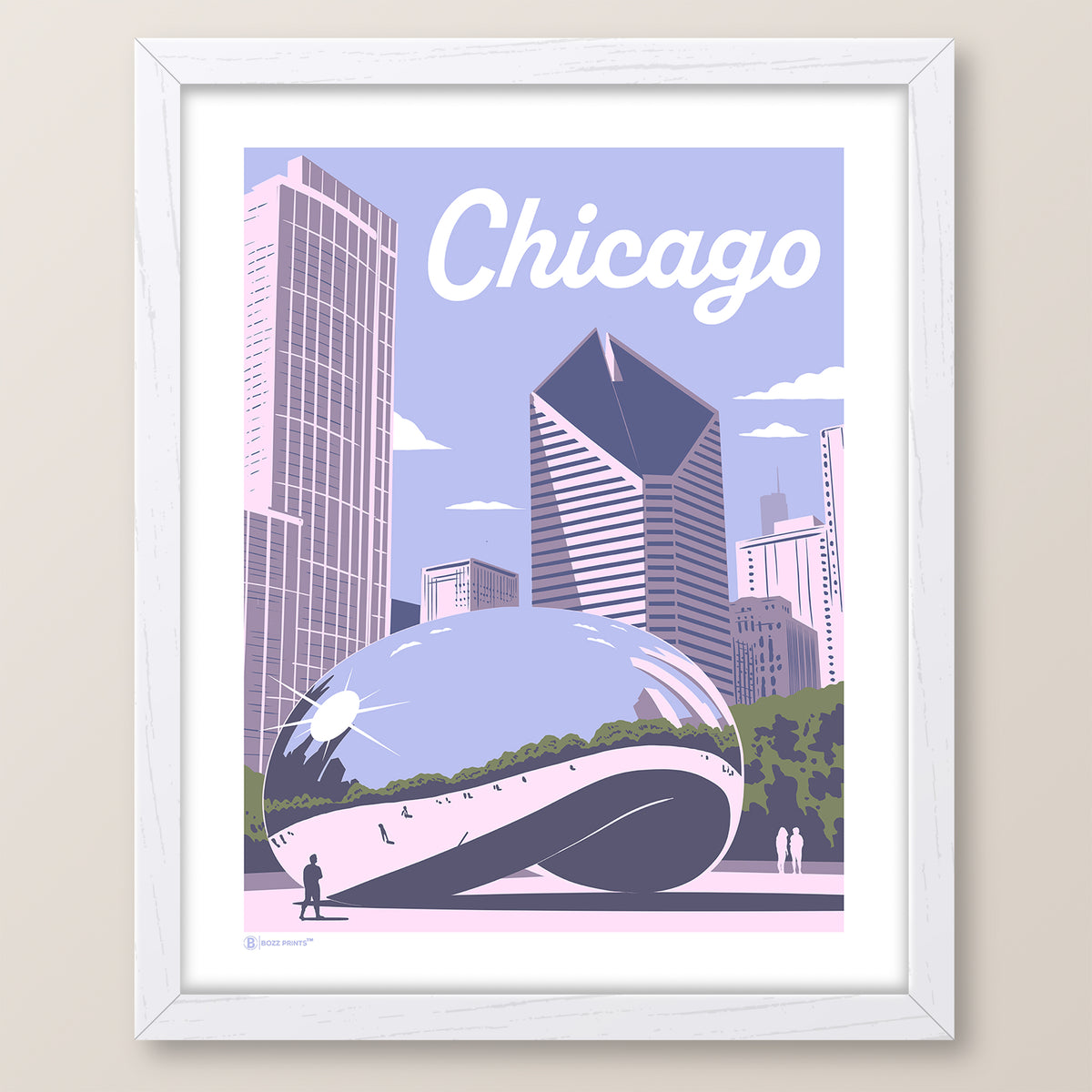 Chicago Cloud Gate Skyline Print