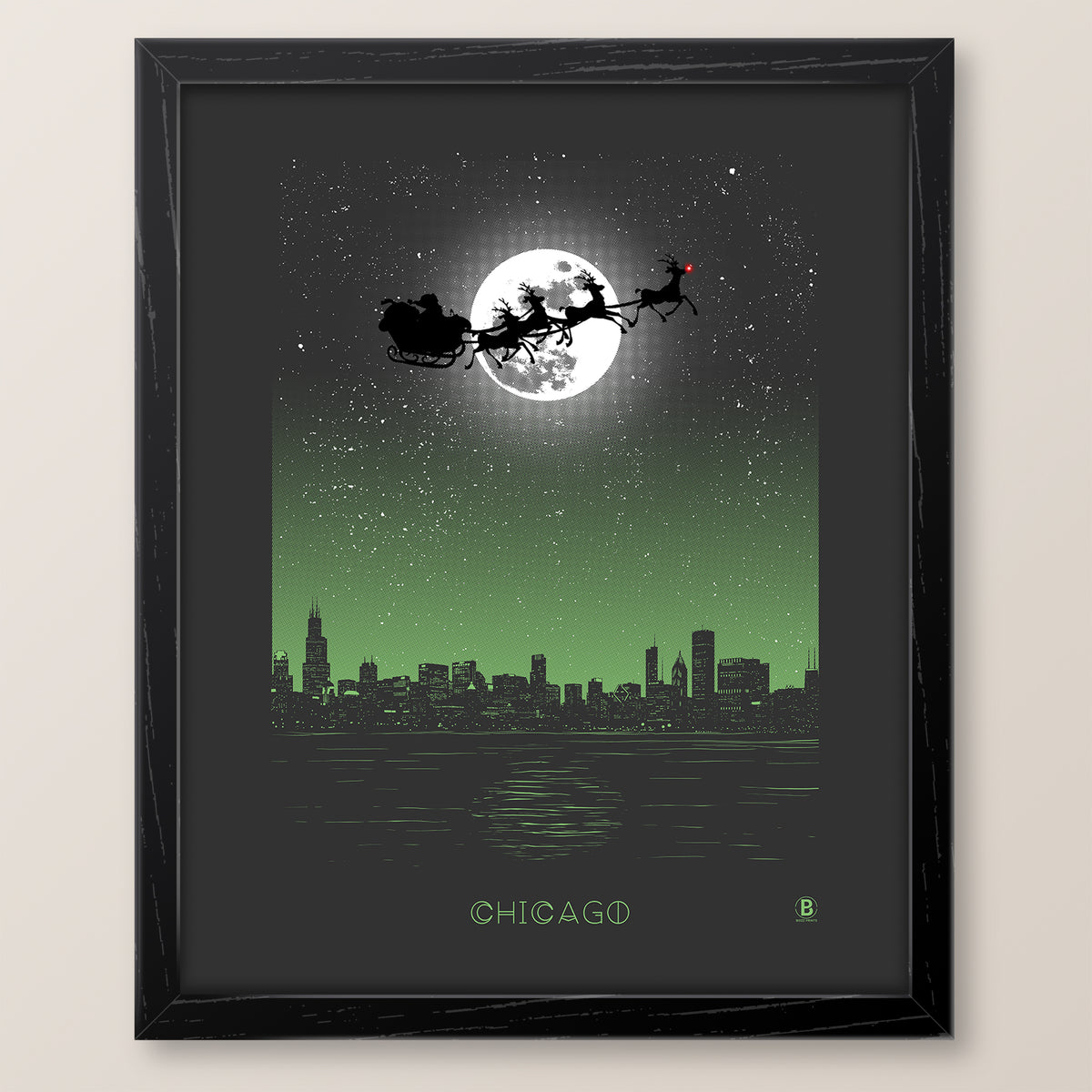 Chicago Holiday Moon Print