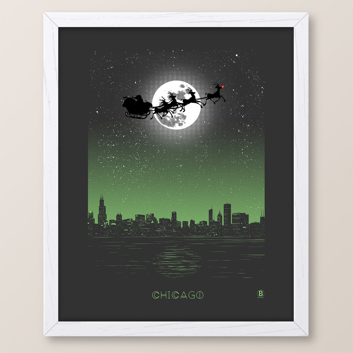 Chicago Holiday Moon Print