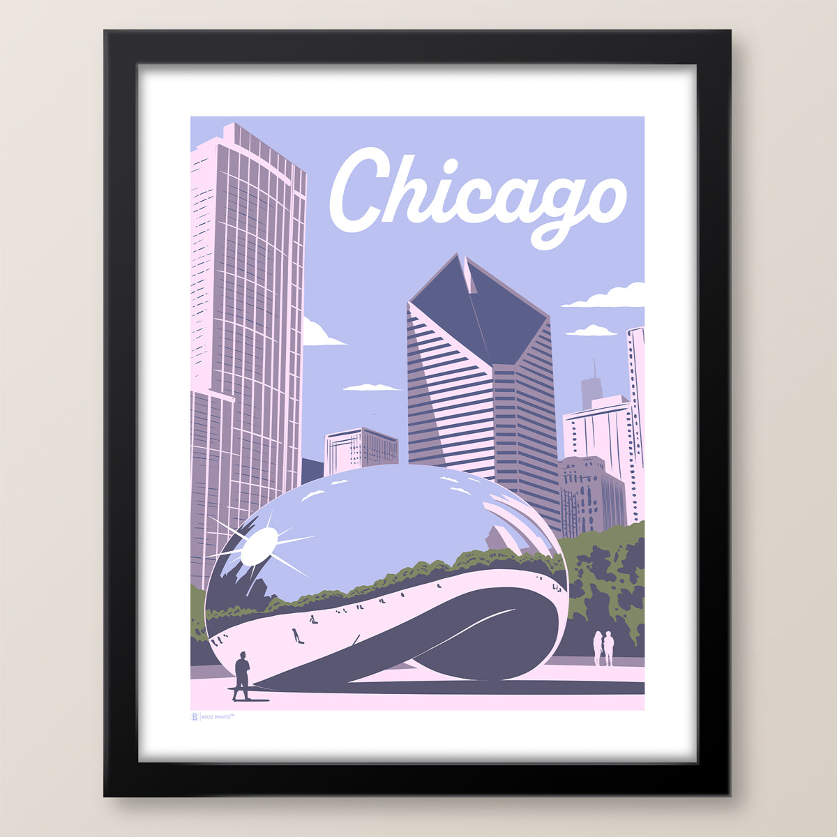 Chicago Cloud Gate Skyline Print