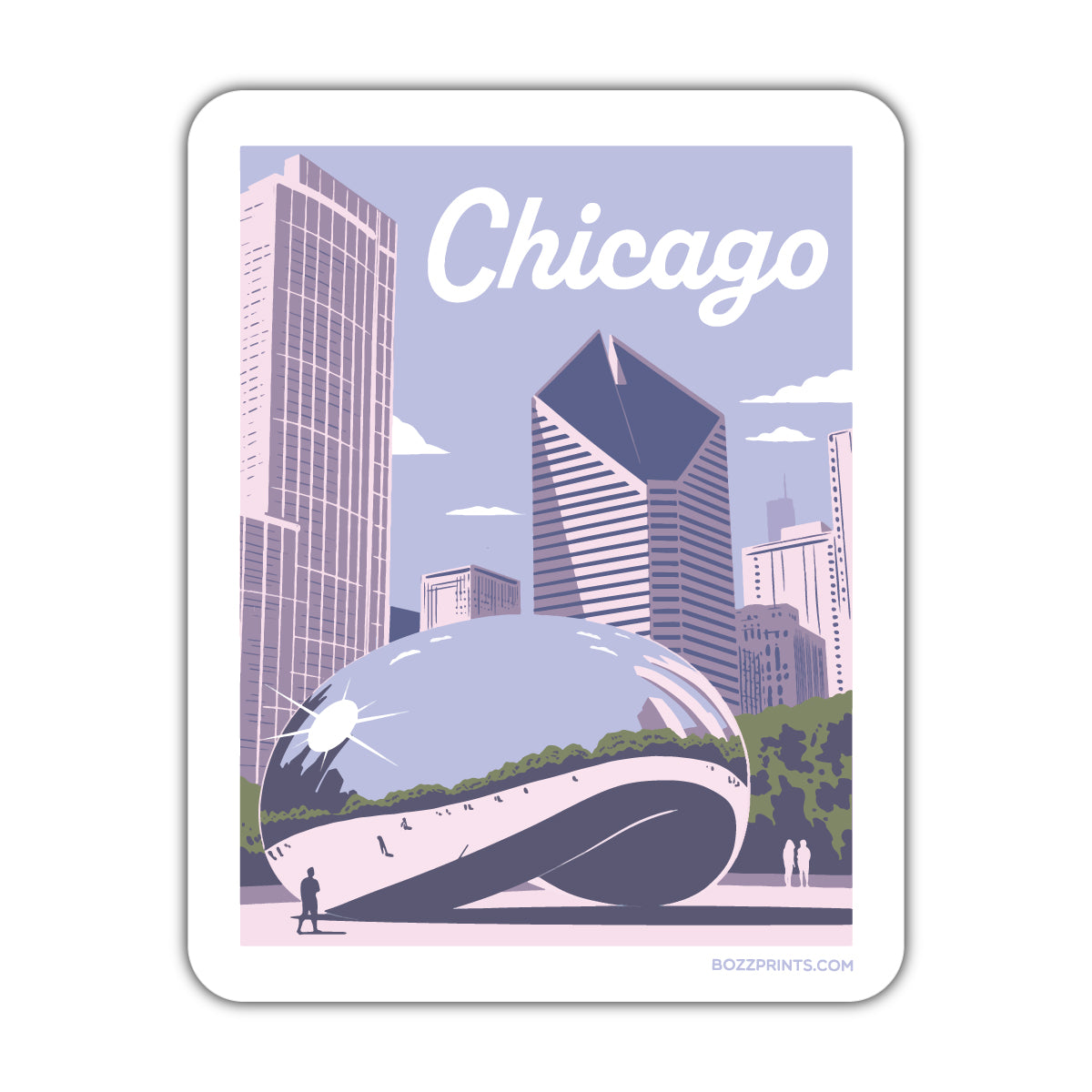 Chicago Cloud Gate Skyline Sticker