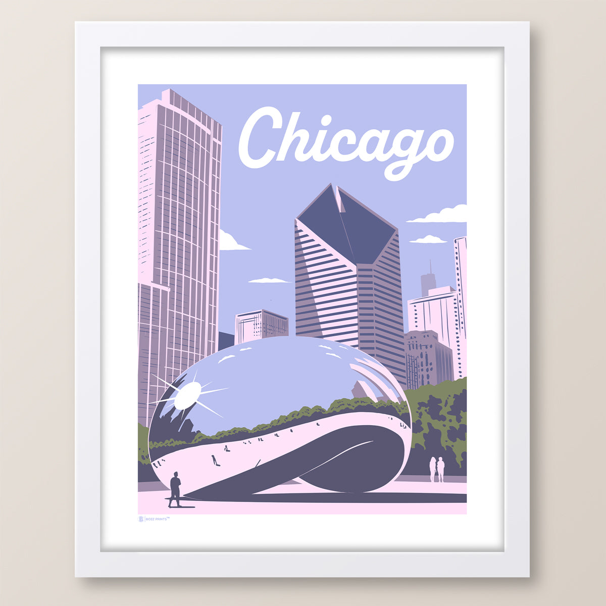 Chicago Cloud Gate Skyline Print