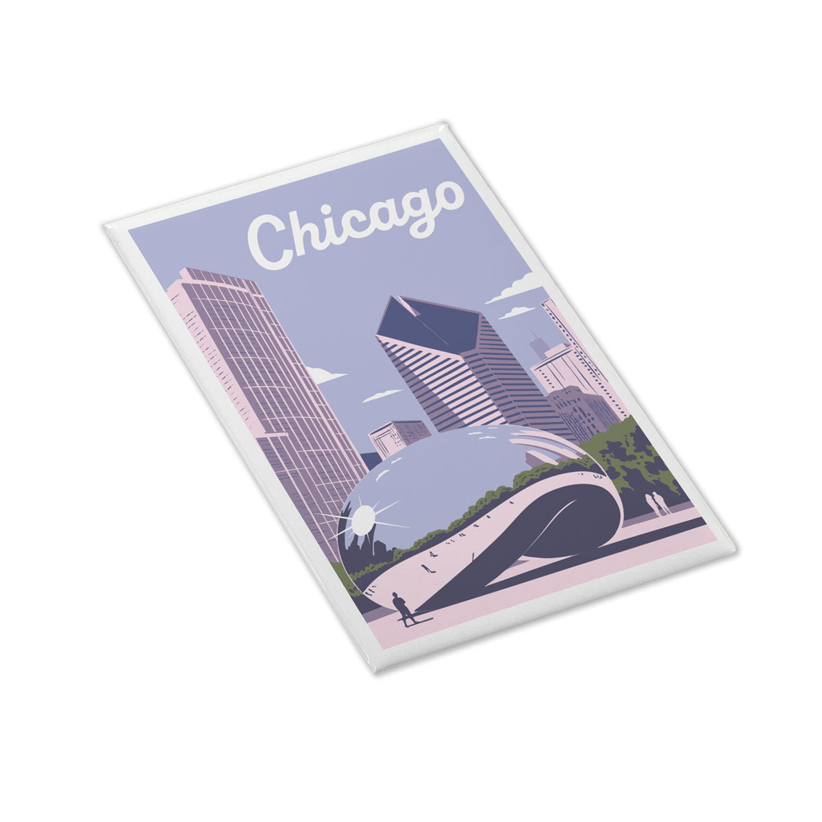 Chicago Cloud Gate Skyline Hard Magnet