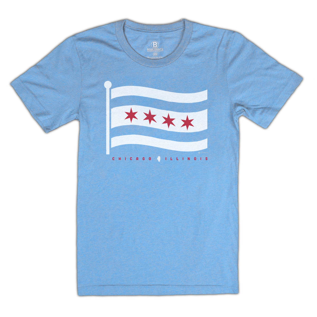 bozzprints Chicago Flag T-Shirt