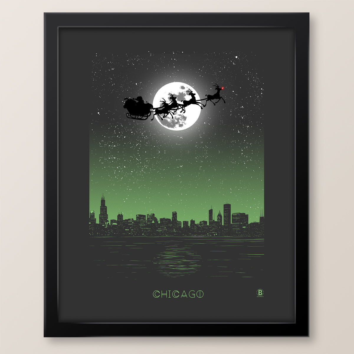 Chicago Holiday Moon Print