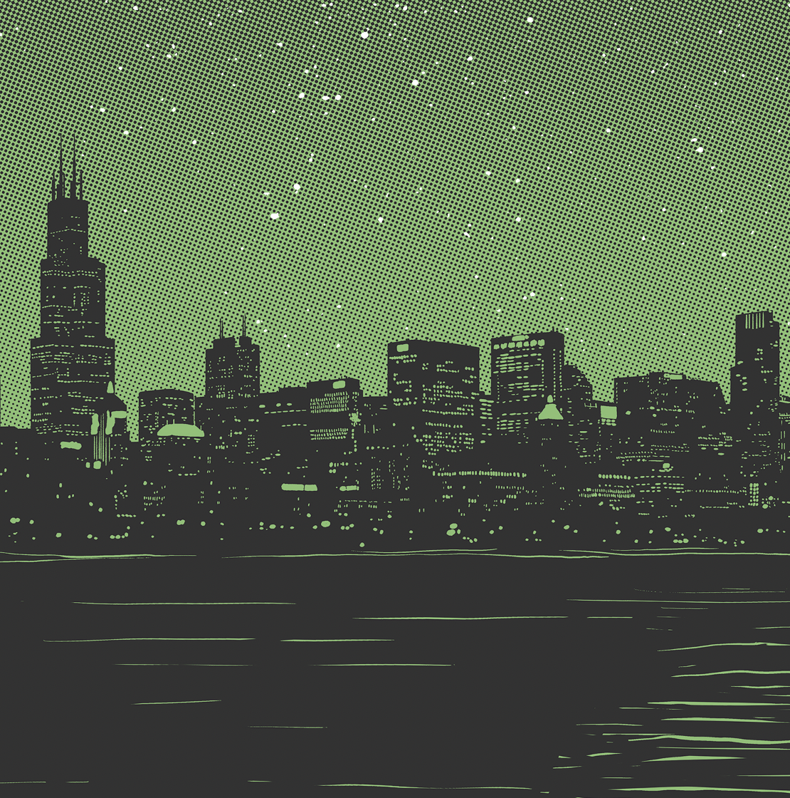 Chicago Holiday Moon Print