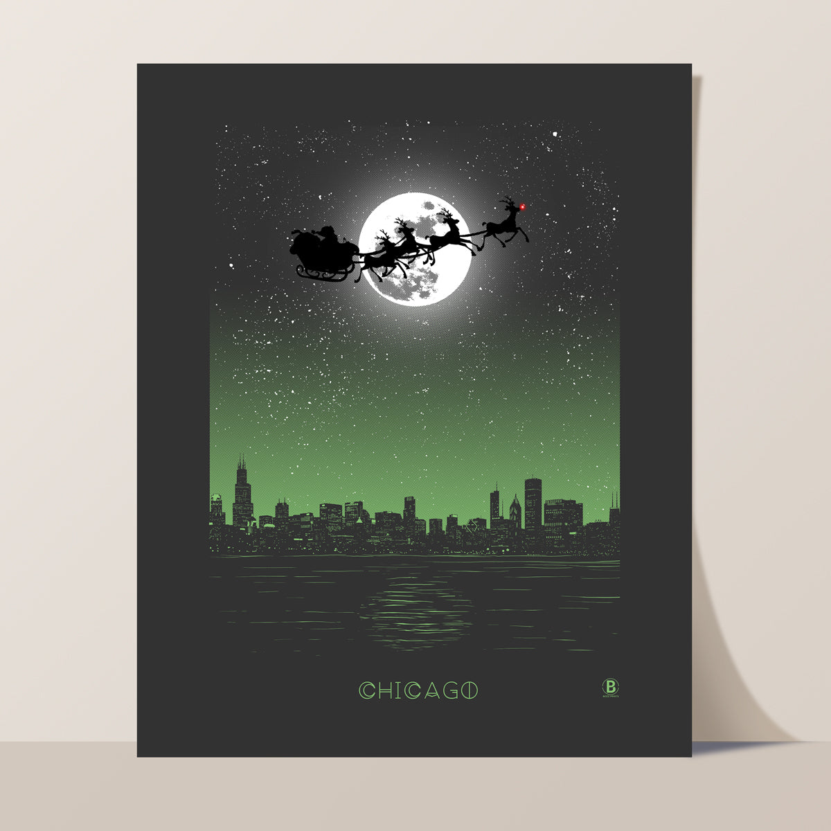 Chicago Holiday Moon Print