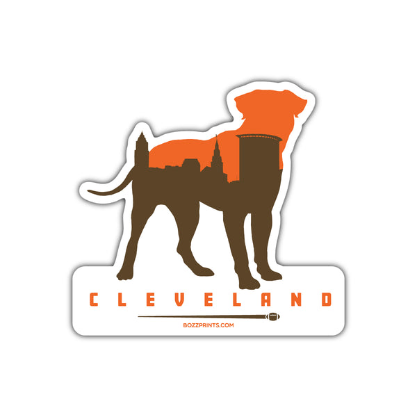 Cleveland Ohio Football Sticker - Bozz Prints