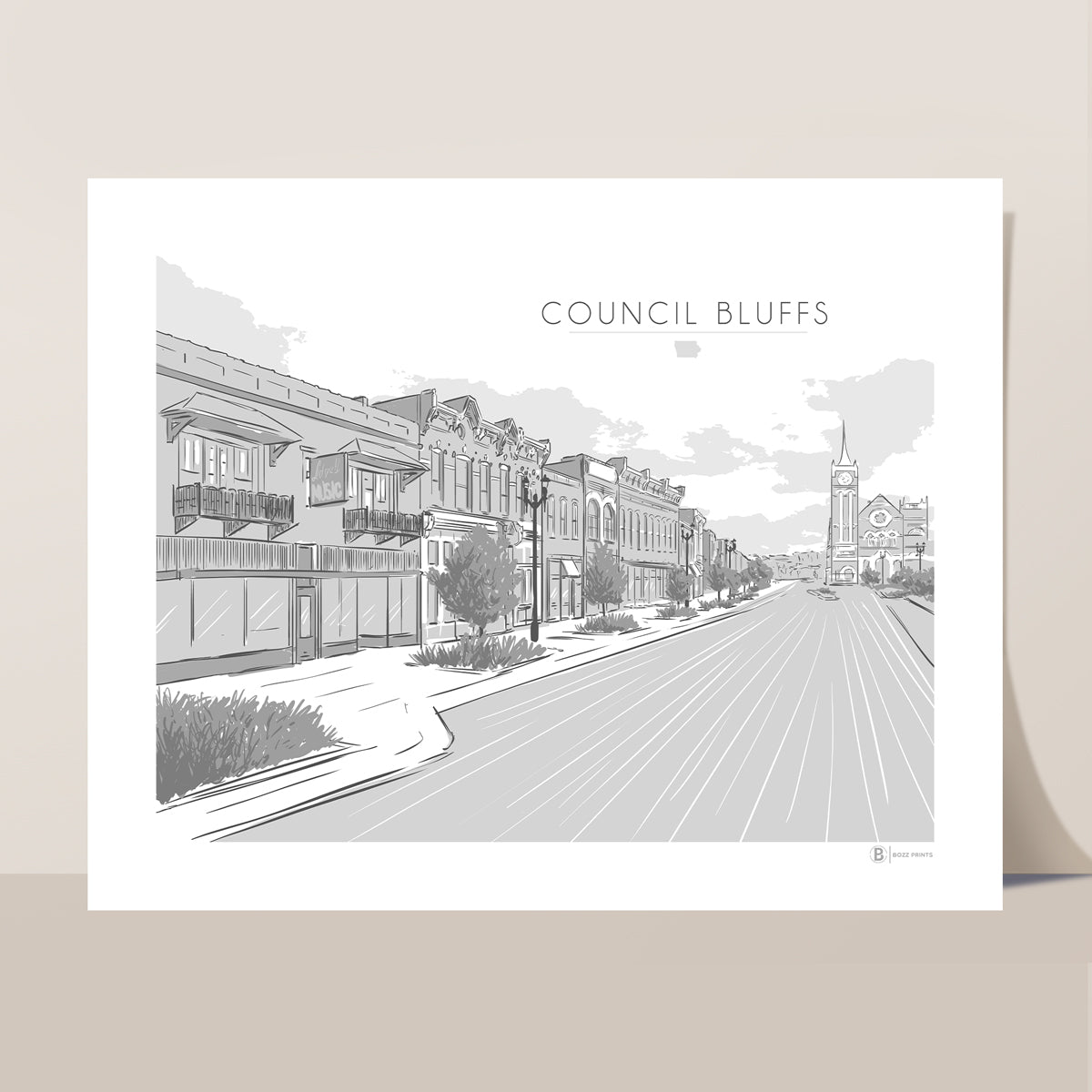Council Bluffs Broadway Print
