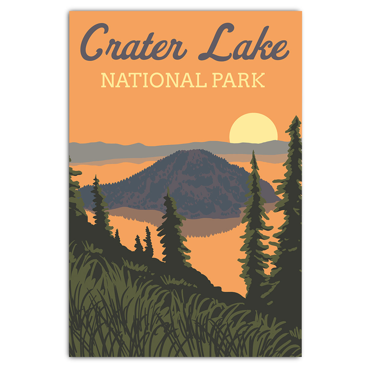 Crater Lake National Park Sunrise Postcard