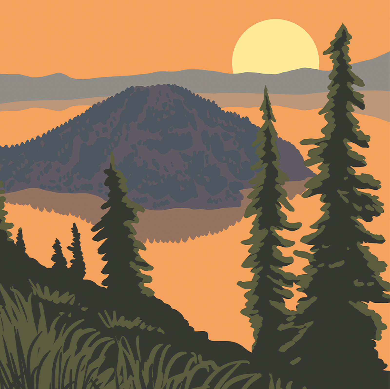Crater Lake National Park Sunrise Print