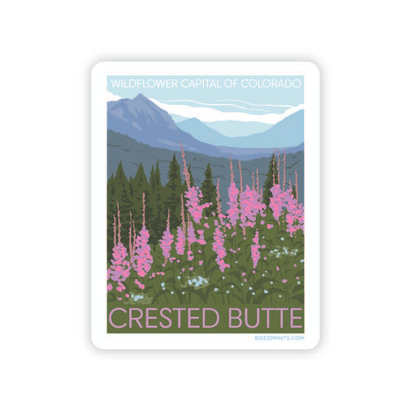 Crested Butte Colorado Wildflowers Sticker/Magnet - Bozz Prints