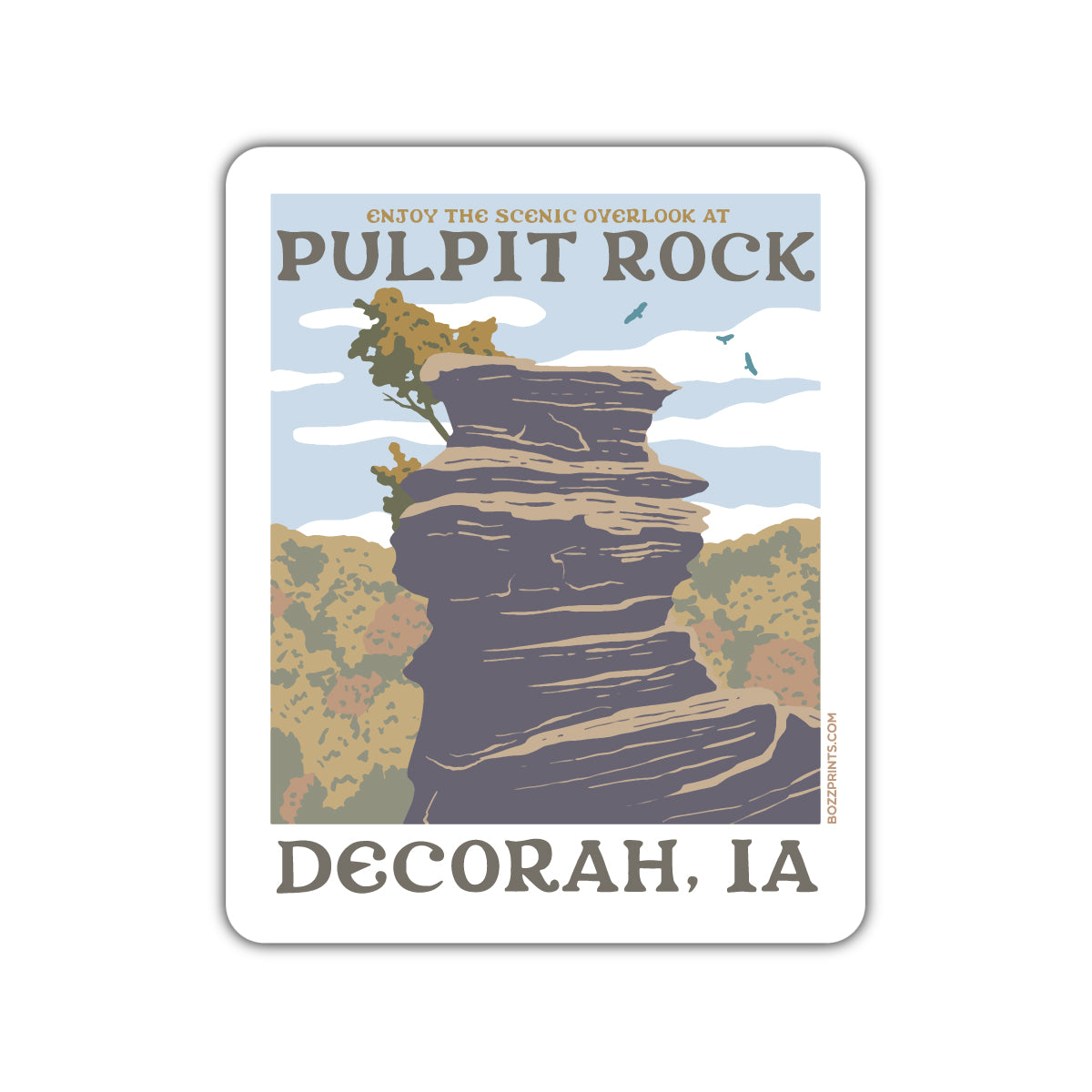 Decorah Pulpit Rock Sticker